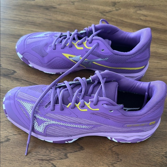 Mizuno Purple and Yellow Athletic Shoes - Picture 2 of 6